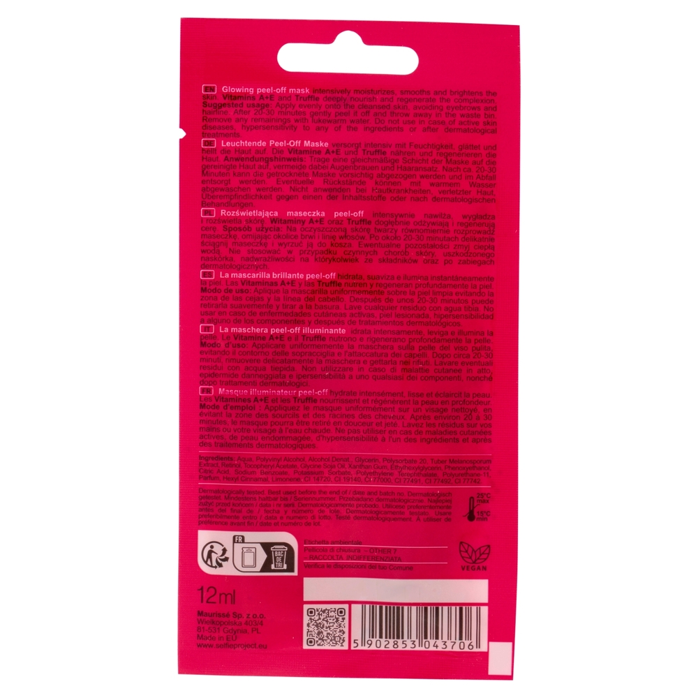 selfie project Glowing peel-off mask #Shine like a Love 12 ml